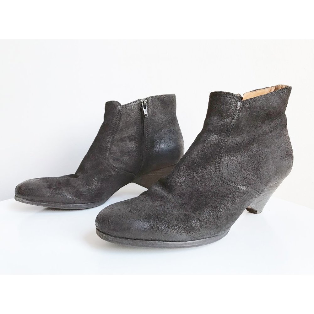 Maison Martin Margiela Black Suede Triangle-heel Ankle Boots